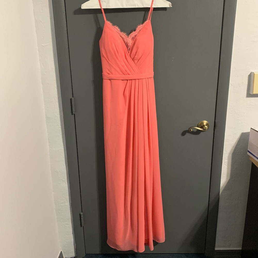 Azazie Adette Bridesmaid Dress—Watermelon- Size 2 - Picture 3 of 10